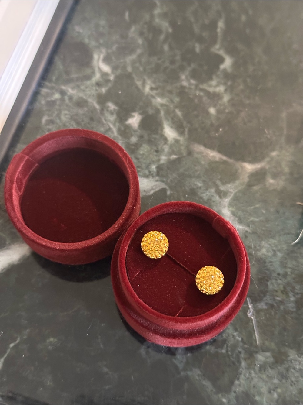 Hillberg & Berk Lg Gold sparkle ball earrings